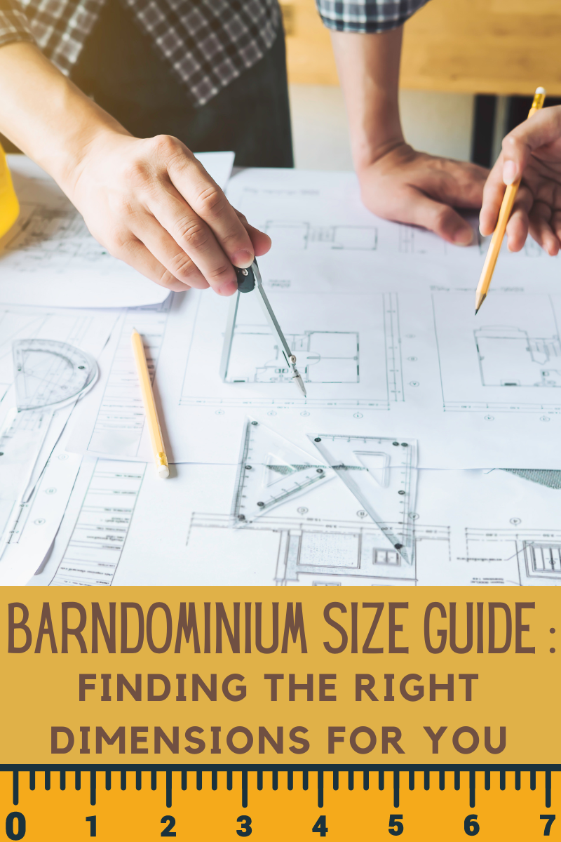 people looking at a blueprint of a house trying to figure out their perfect barndominium size